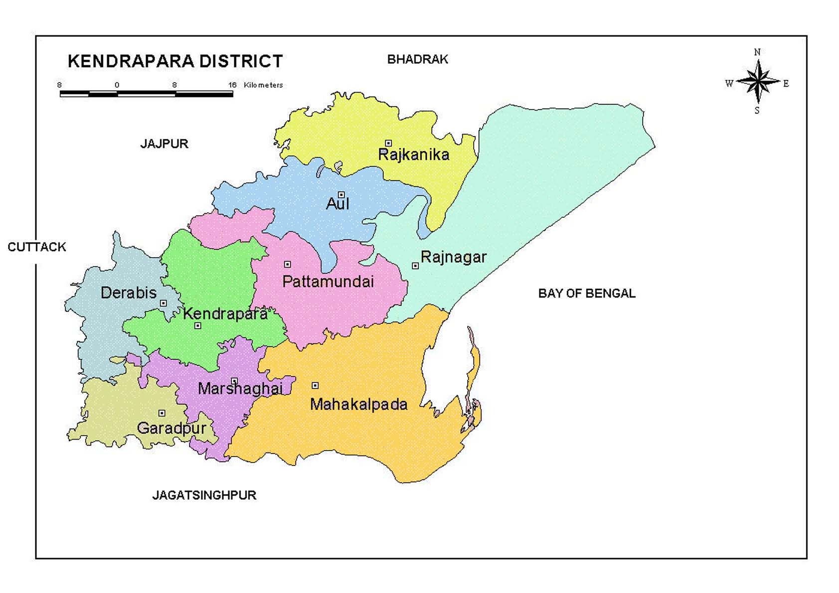 Kendarpara District Map